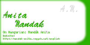 anita mandak business card